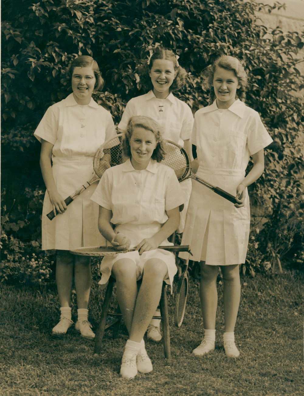 Group portrait of the tennis team at Manly Grammar School, Manly, mid 1930s