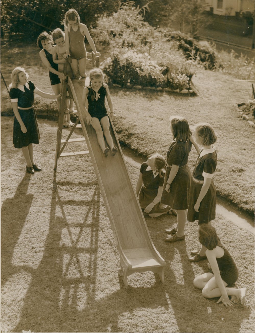 School children at play at Manly Grammar School, Manly, mid 1930s