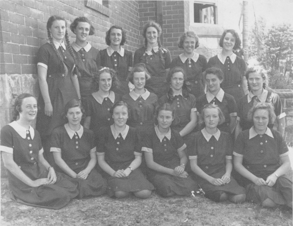 Class photo of Brighton College students, Manly, c1940s