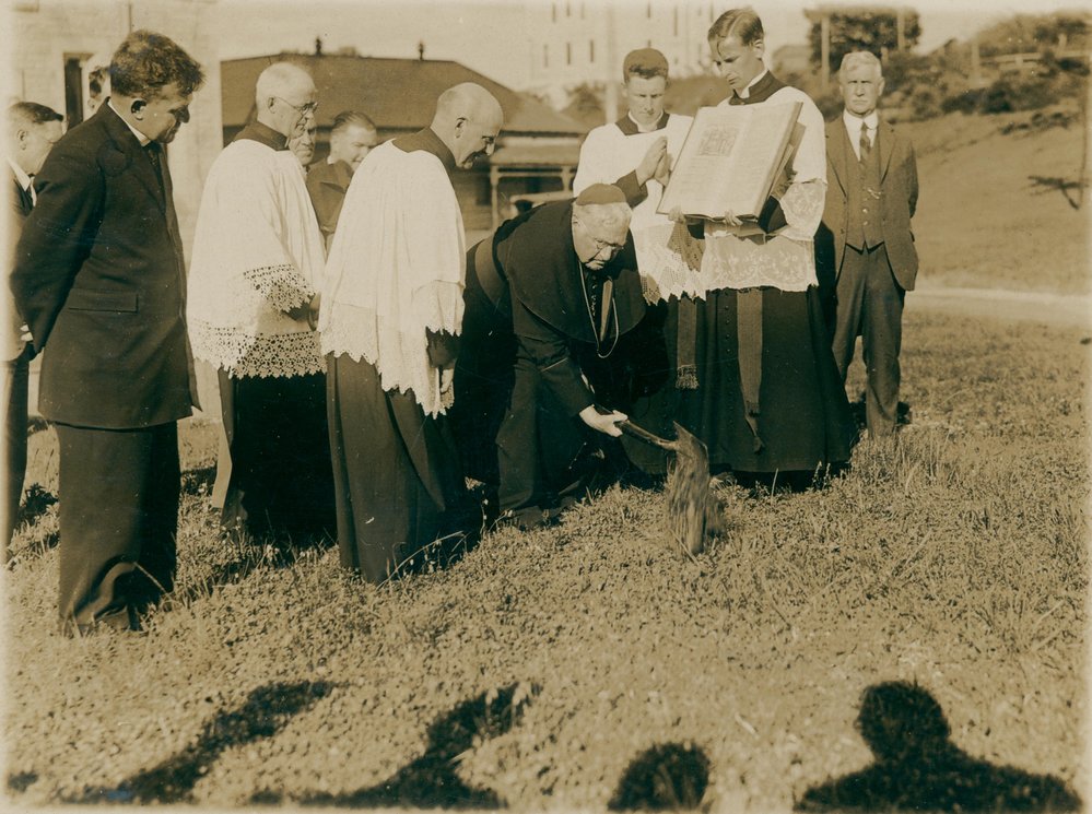 Turning of the first sod for the Cerretti Chapel at St Patrick's College, Manly, 16 October 1934
