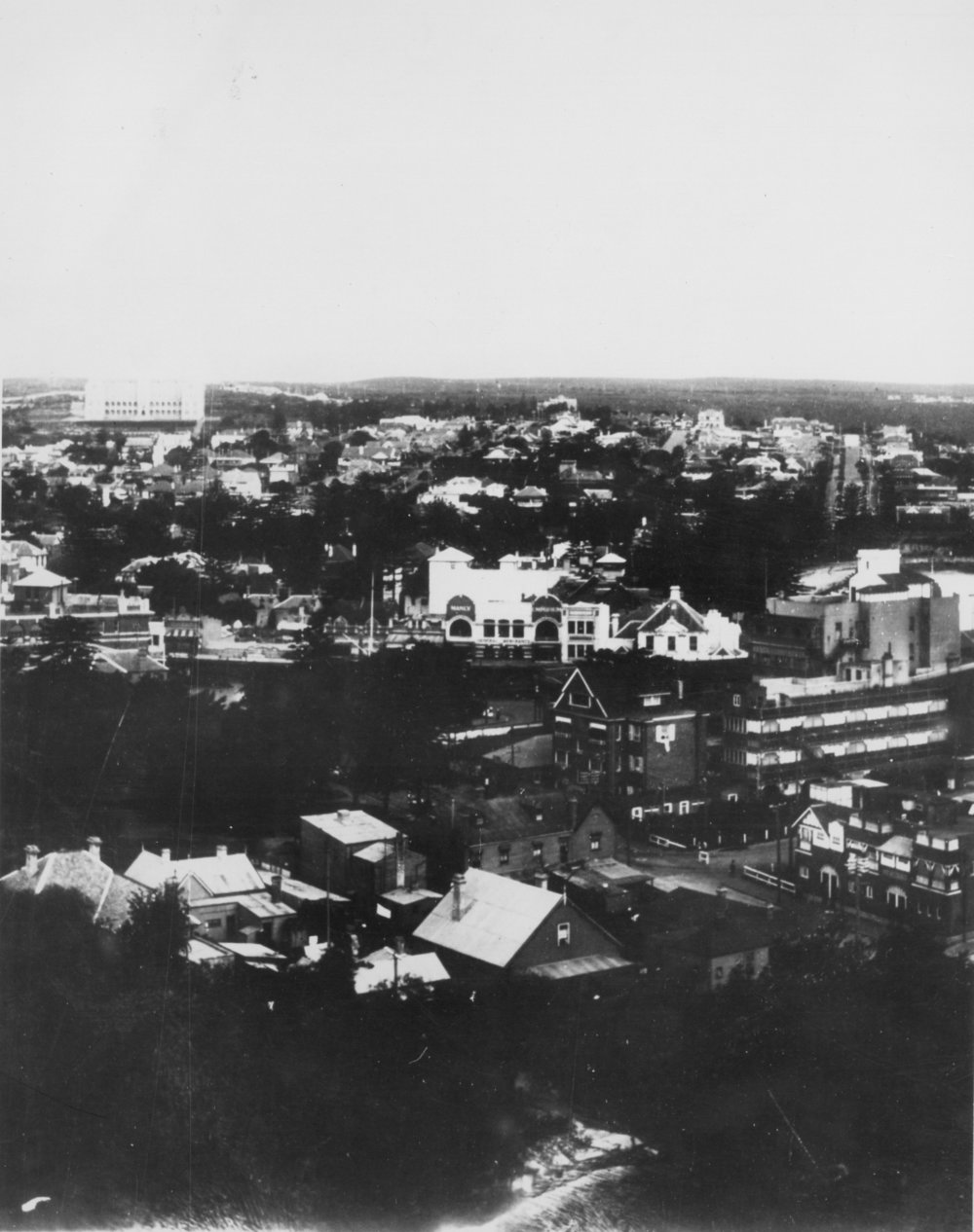 View east from Dalley's Castle towards St Patricks College, Manly, 1921