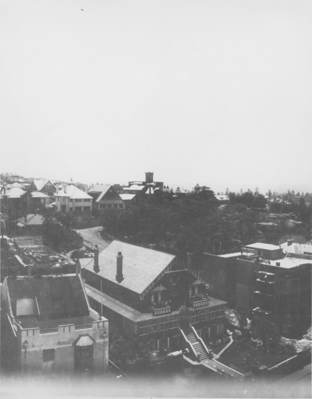 View across West Esplanade to Dalley's Castle, Manly, 1920