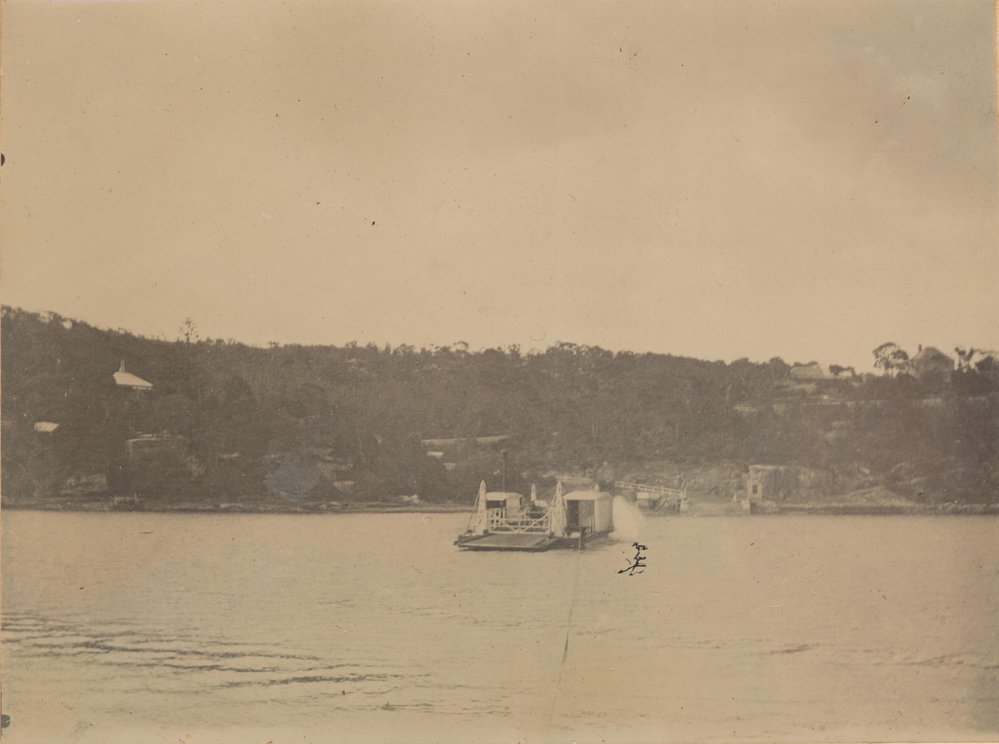 View north from The Spit, showing a steam punt, 1897