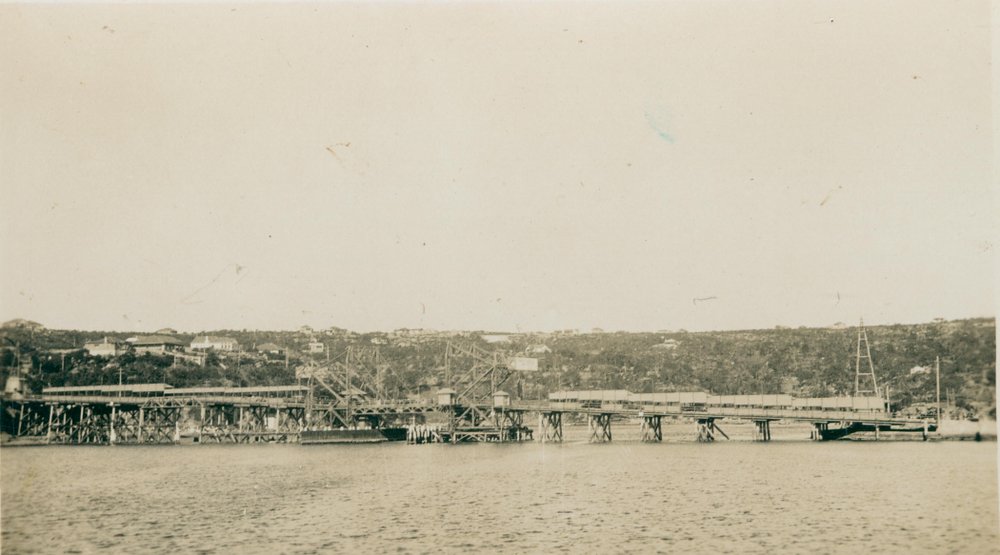 View facing east across The Spit, of the 1924 Spit Bridge, 25 December 1926