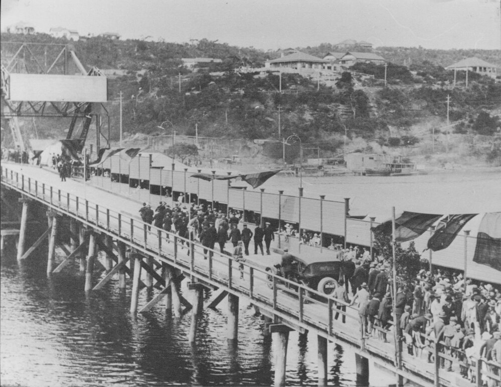 The official walkover during the opening of the first Spit Bridge, The Spit, 23 December 1924