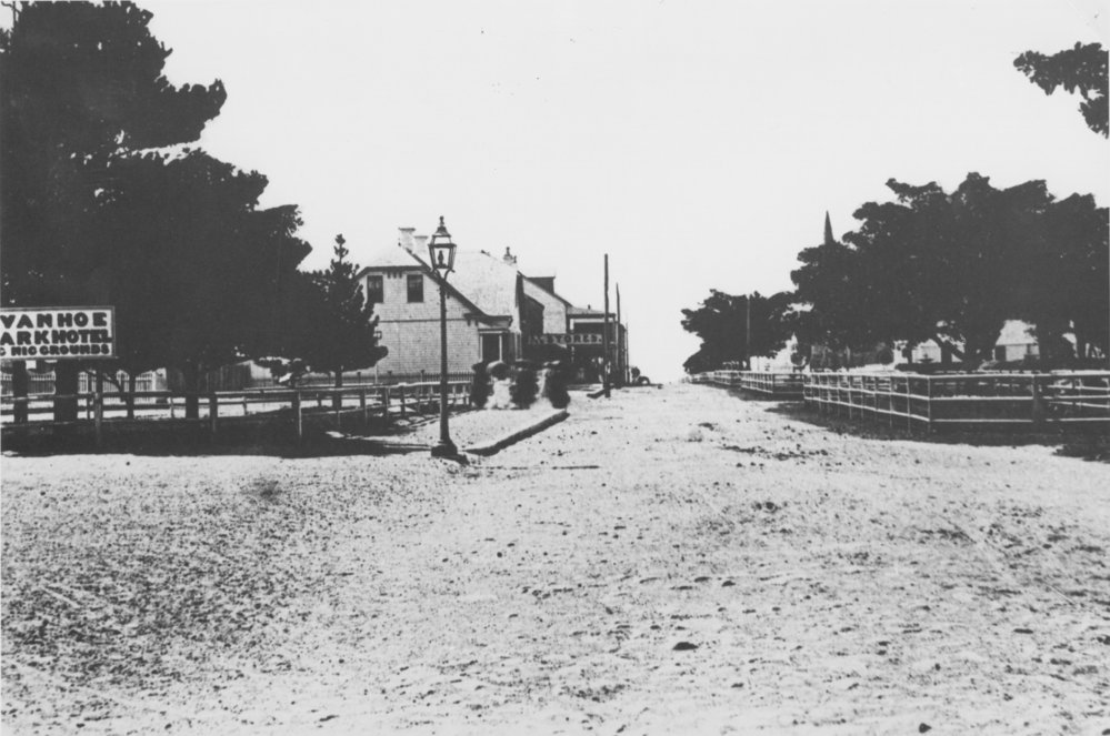 View facing northeast along The Corso, near the corner of Belgrave Street, Manly, c1875