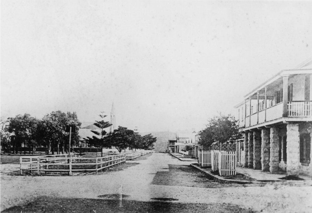 View facing southwest along The Corso, Manly, 1870