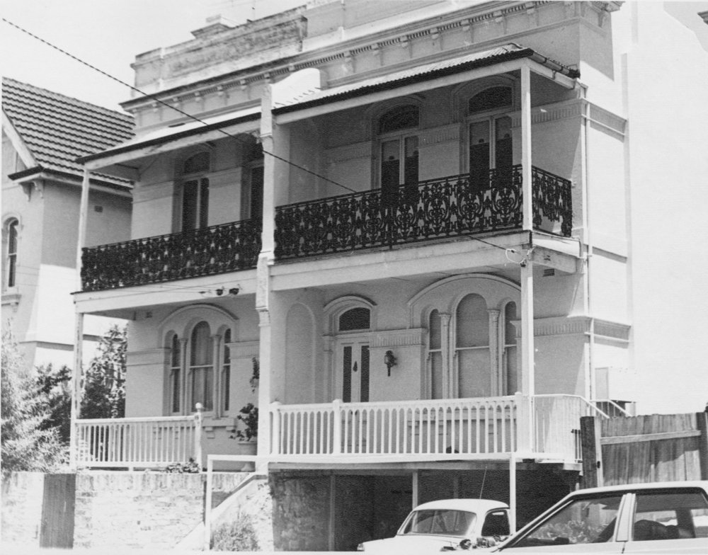 Historic terrace houses at 9 - 11 George Street, Manly, 1976