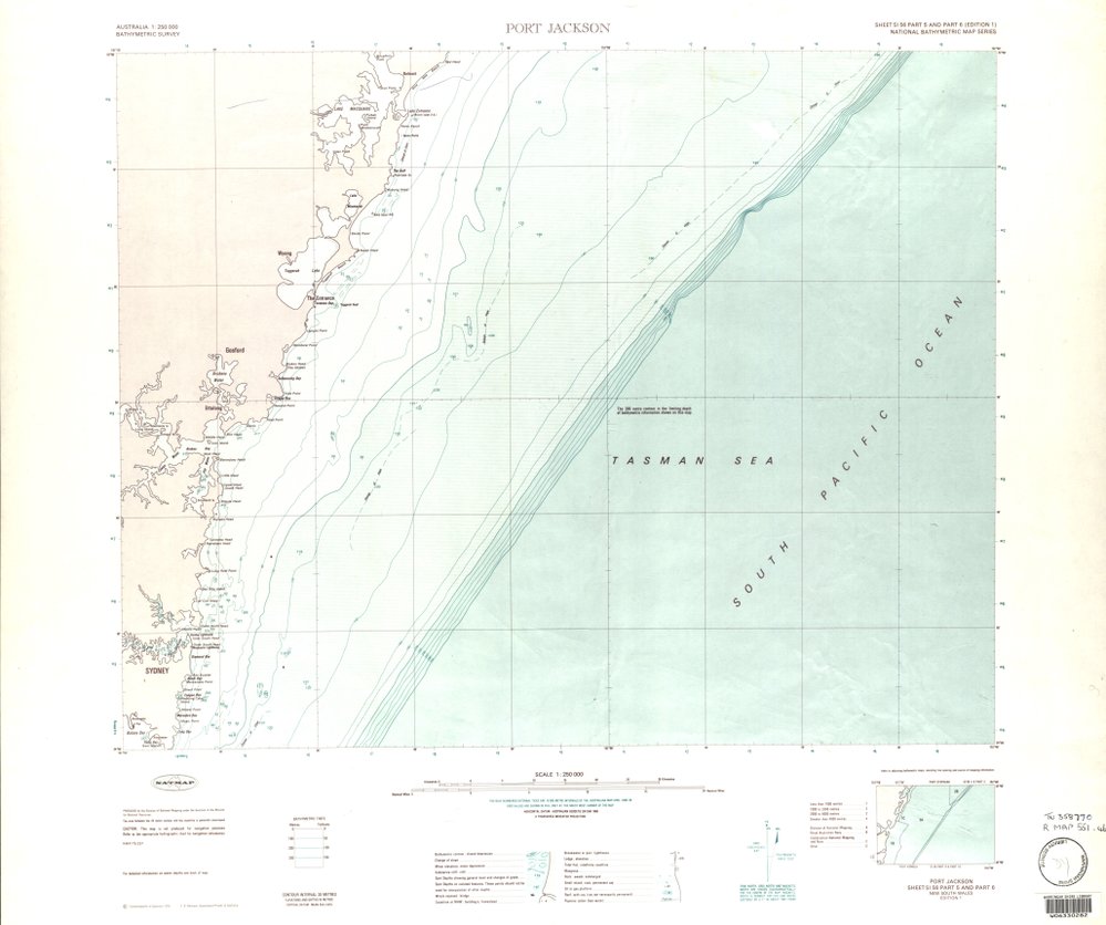 Bathymetric survey from Port Jackson to Lake Macquarie