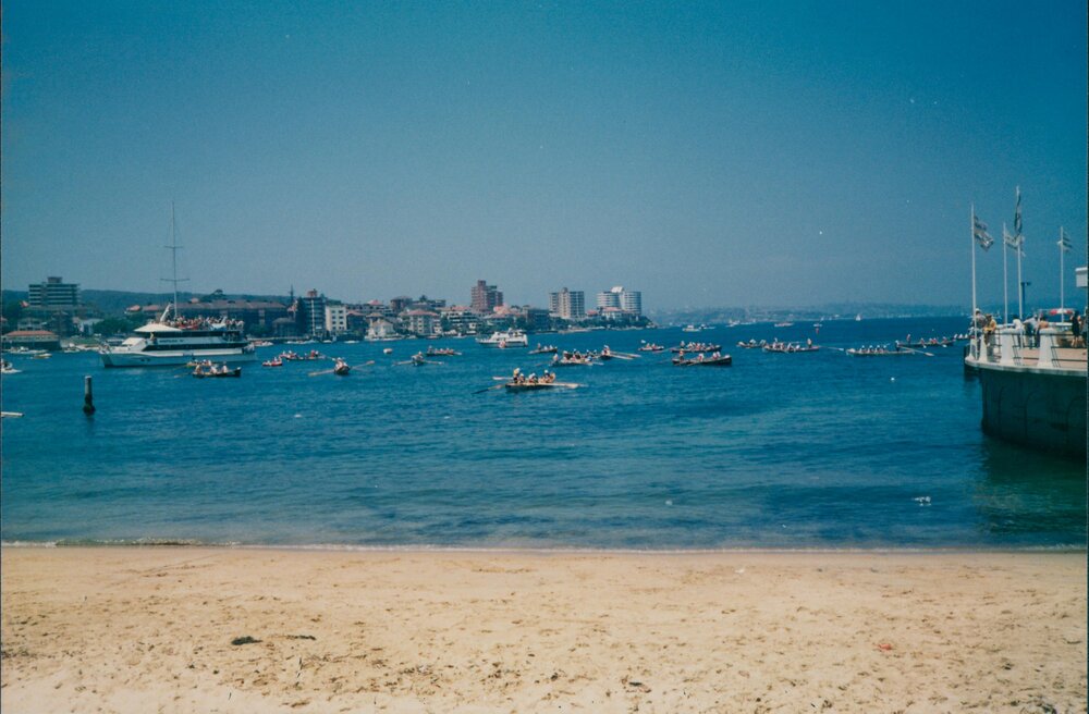 View facing south from Manly Cove, looking towards North Head, Manly, December 1, 1990