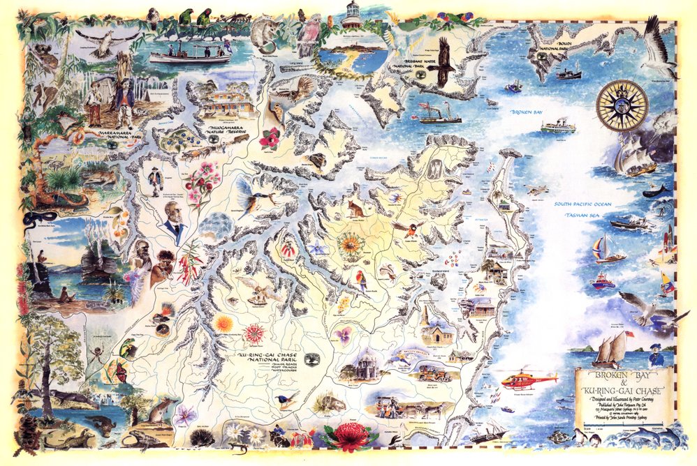 Broken Bay and Ku-Ring-gai Chase tourist map