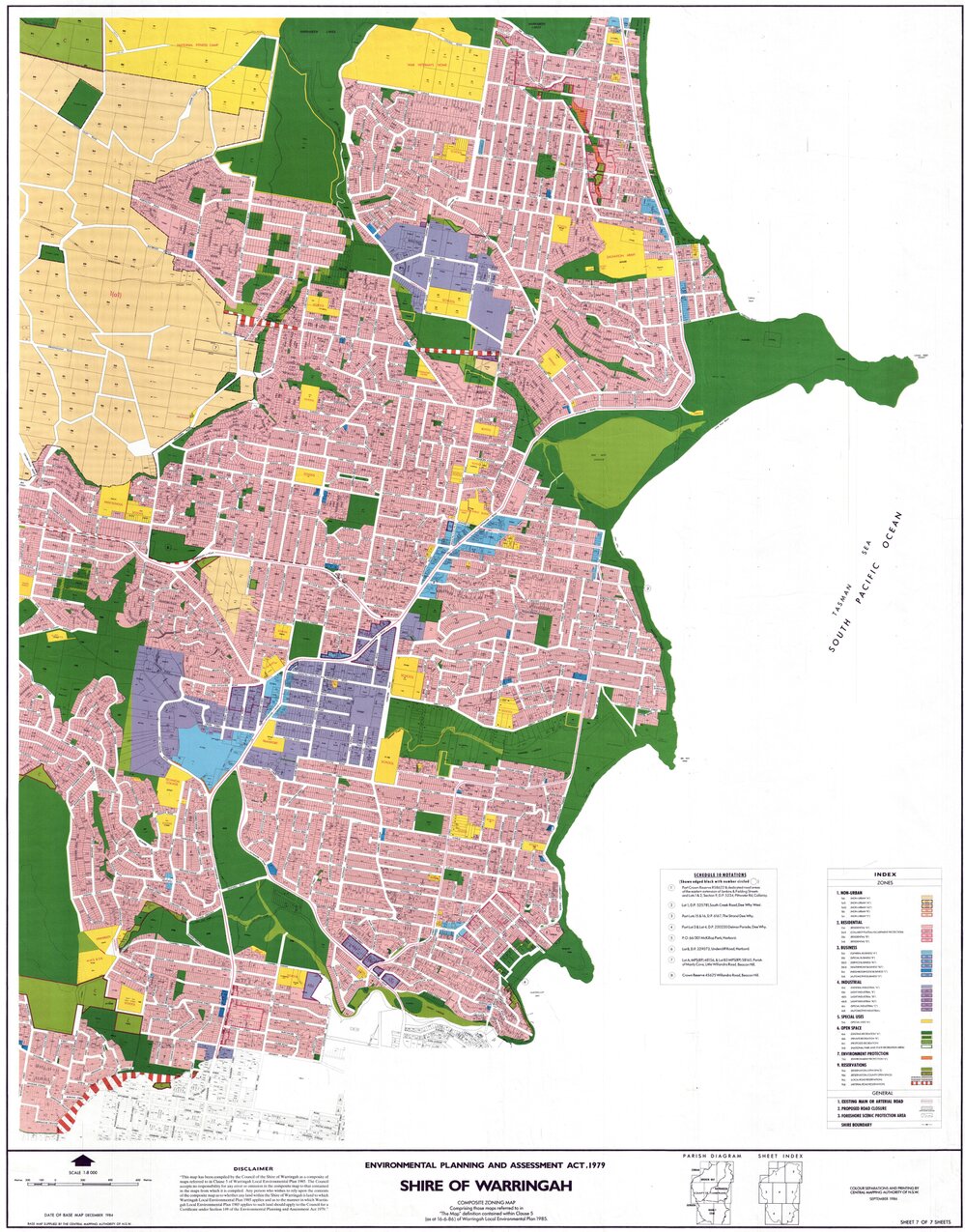 Shire of Warringah composite zoning map 1985