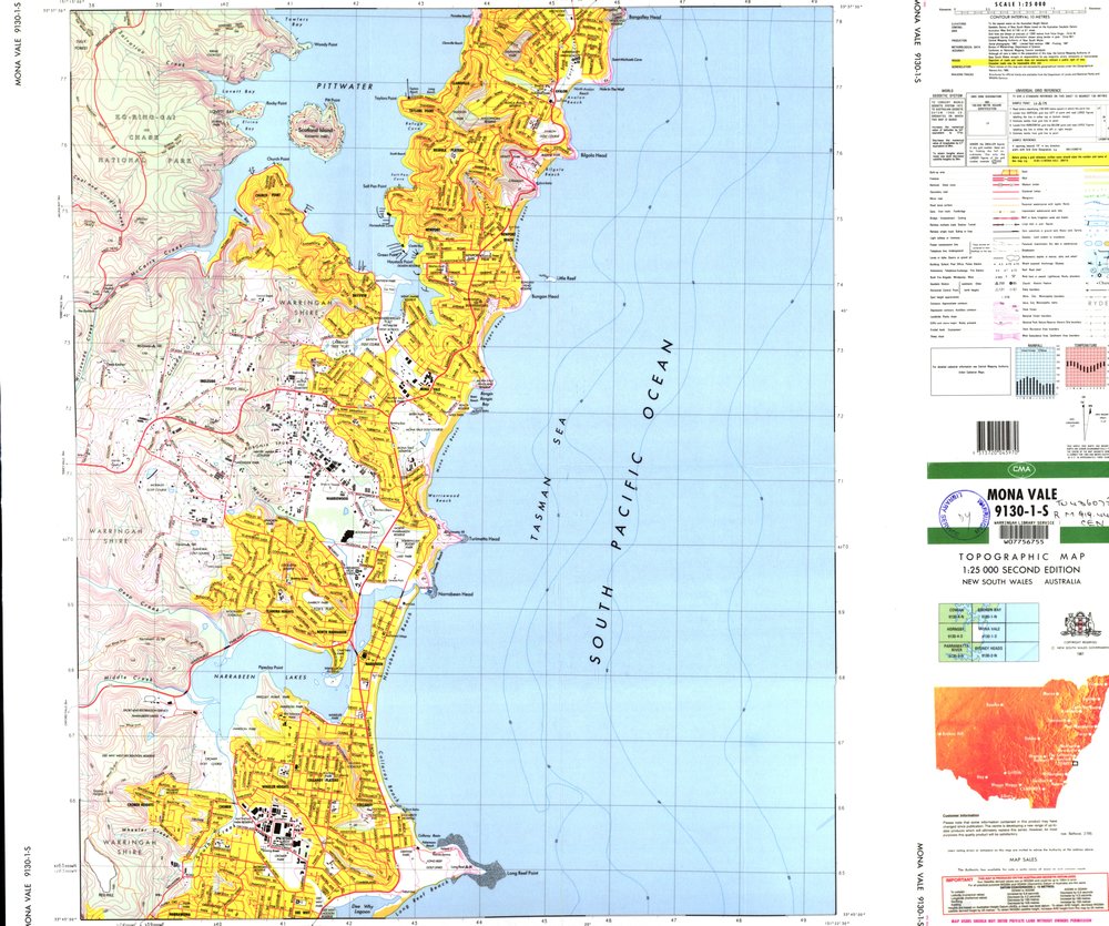 Topographic map of Mona Vale 1987