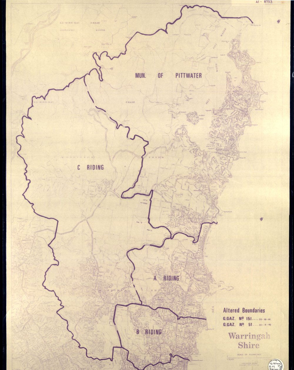 Warringah Shire riding boundaries