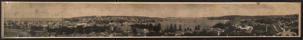 Panoramic view facing south over Manly and Fairlight, captured from Dalley's Castle, c1920s