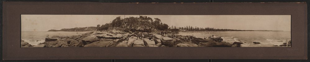 Panoramic view of Manly and Shelly Beaches, shown from a point at the very southern end of Manly Beach, Manly, March 11, 1924