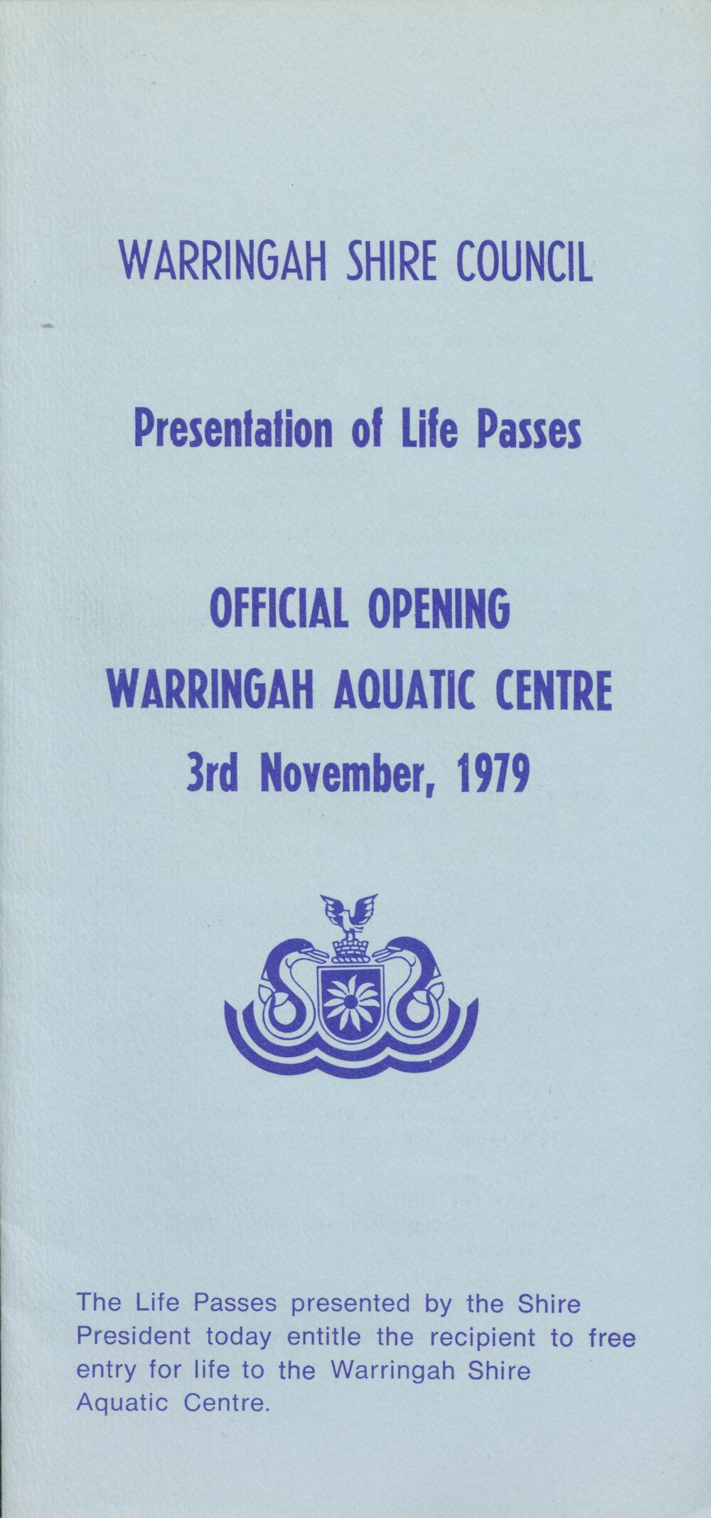 Warringah Aquatic Centre official opening and life pass recipients