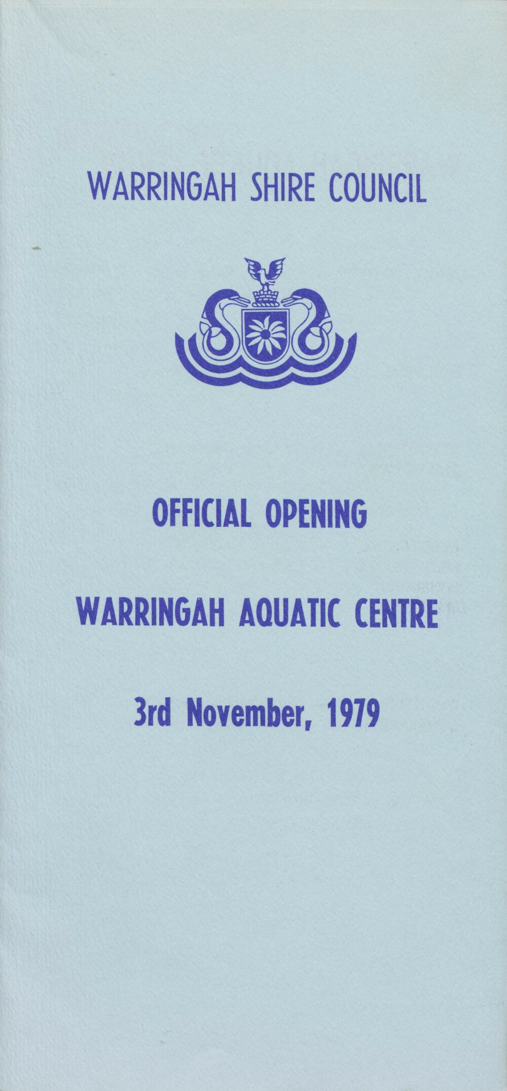 Warringah Aquatic Centre official opening 1979
