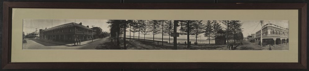 Panoramic view of North Steyne, The Corso, Manly Beach, and South Steyne, Manly, c1919