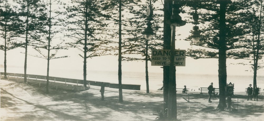 View over the promenade to Manly Beach, Manly, c1919