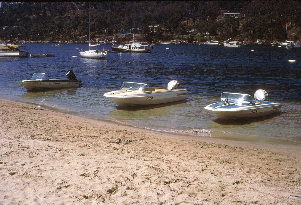 Speed boats at the Basin, Pittwater