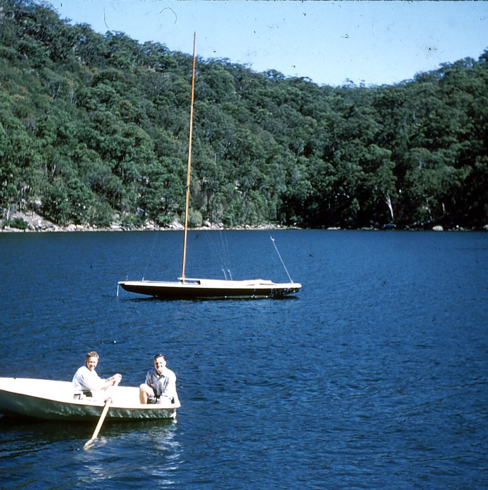 Ron Pilgrim and friend boating near Church Point