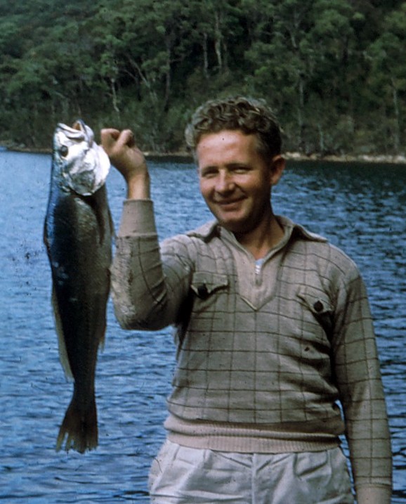 Ron Pilgrim with jewfish, MCCarrs Creek West