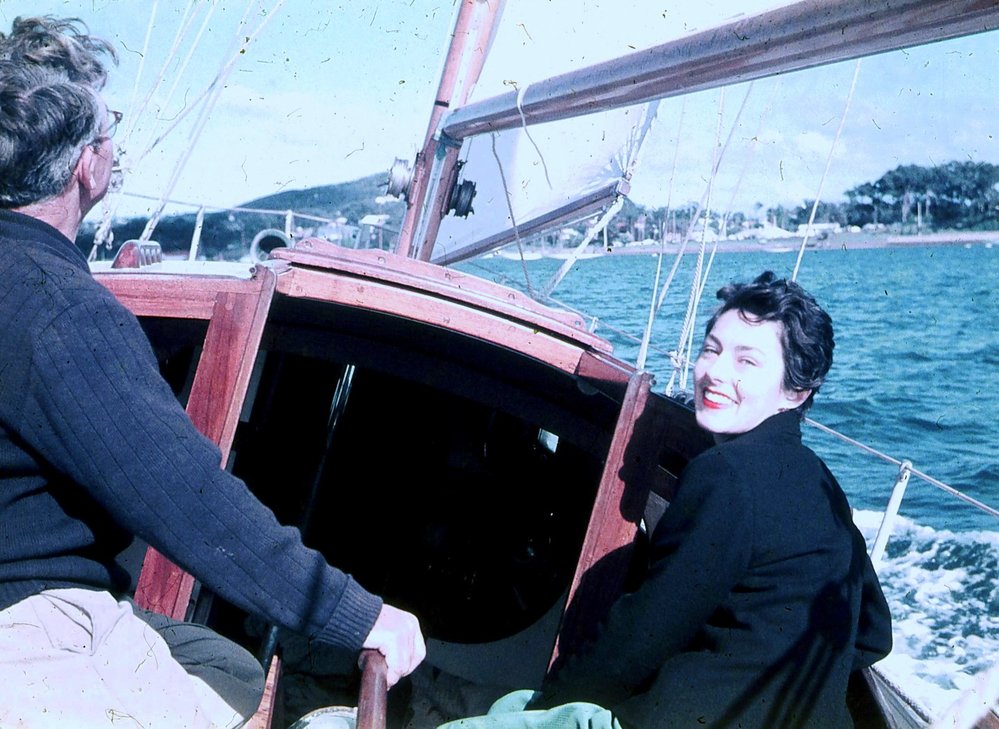Margaret and Ron Pilgrim onboard their yacht 'Kaiyu' Pittwater