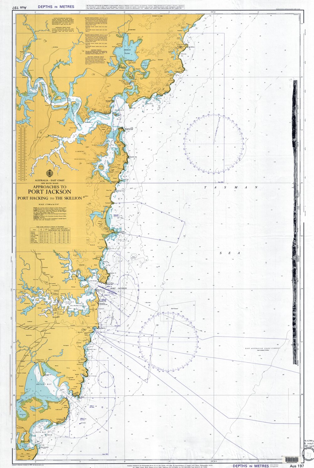 Hydrographic map of Port Jackson from Botany Bay to Broken Bay