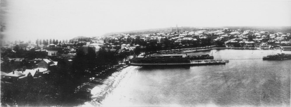 Manly Cove with Manly Wharf and view over Manly, 1920