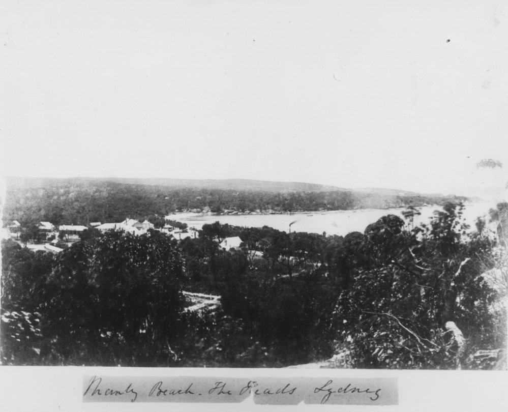 View from Fairlight over Manly Cove and Eastern Hill, Manly, c1860