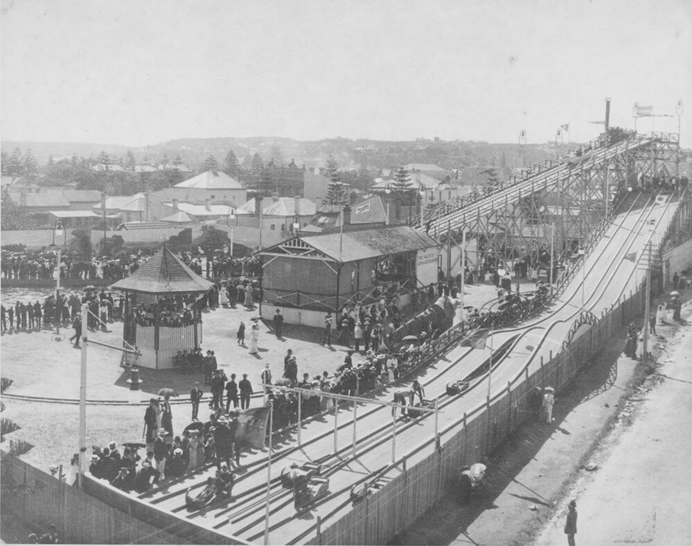Toboggan slide and Manly Water Chute, South Steyne, Manly, c1905