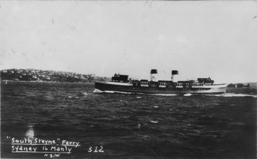 Manly ferry 'South Steyne' crossing Sydney Harbour, Sydney, c1940s
