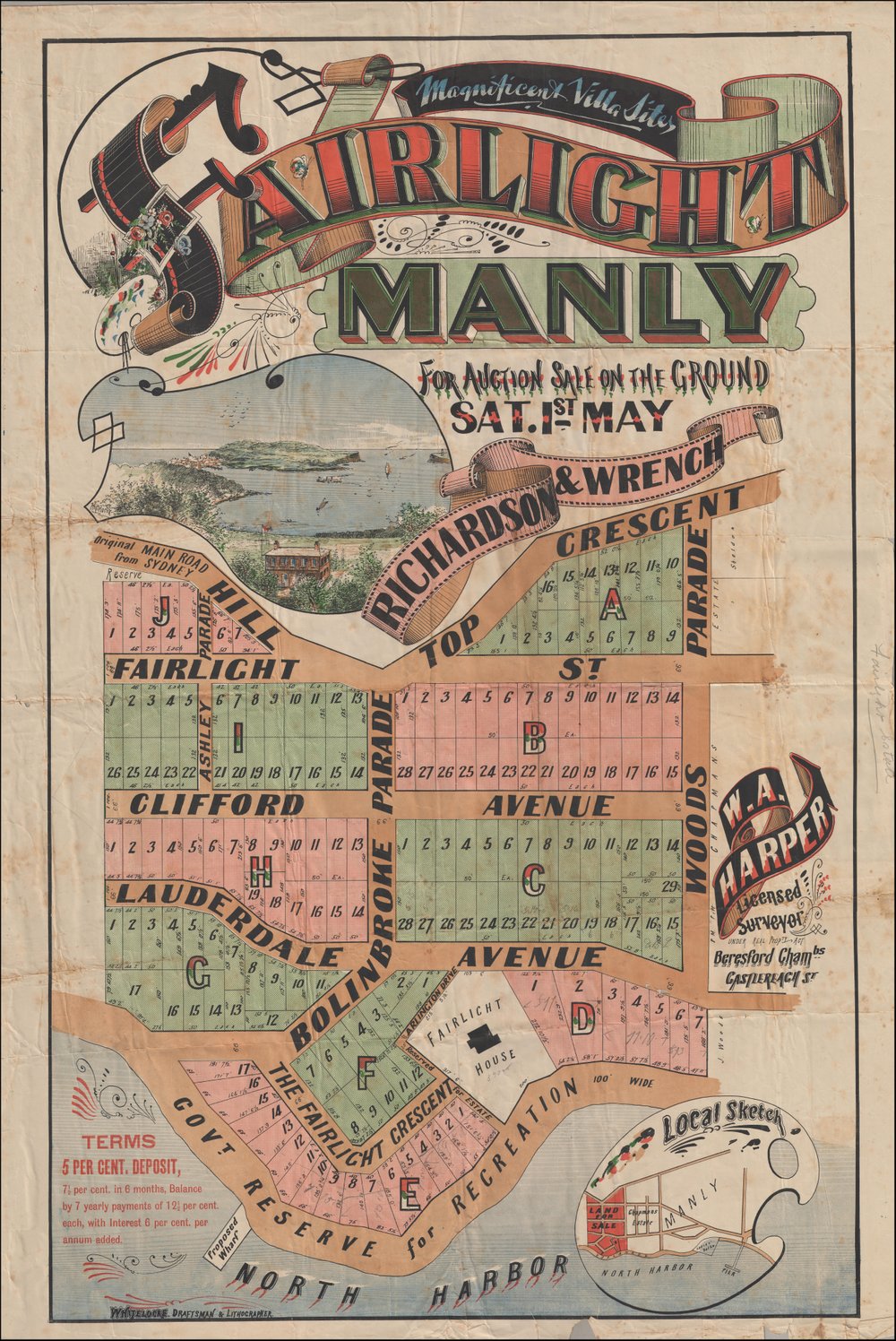Fairlight, Manly, 1 May 1900 (?): Subdivision Plan
