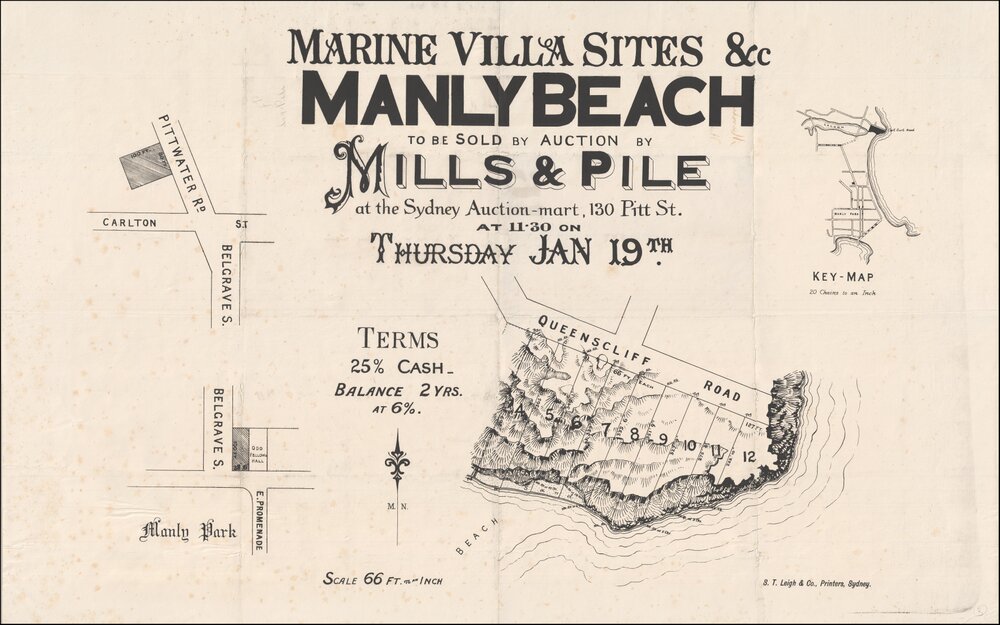 Marine Villa Sites, Manly Beach, 19 January 1901: Subdivision Plan