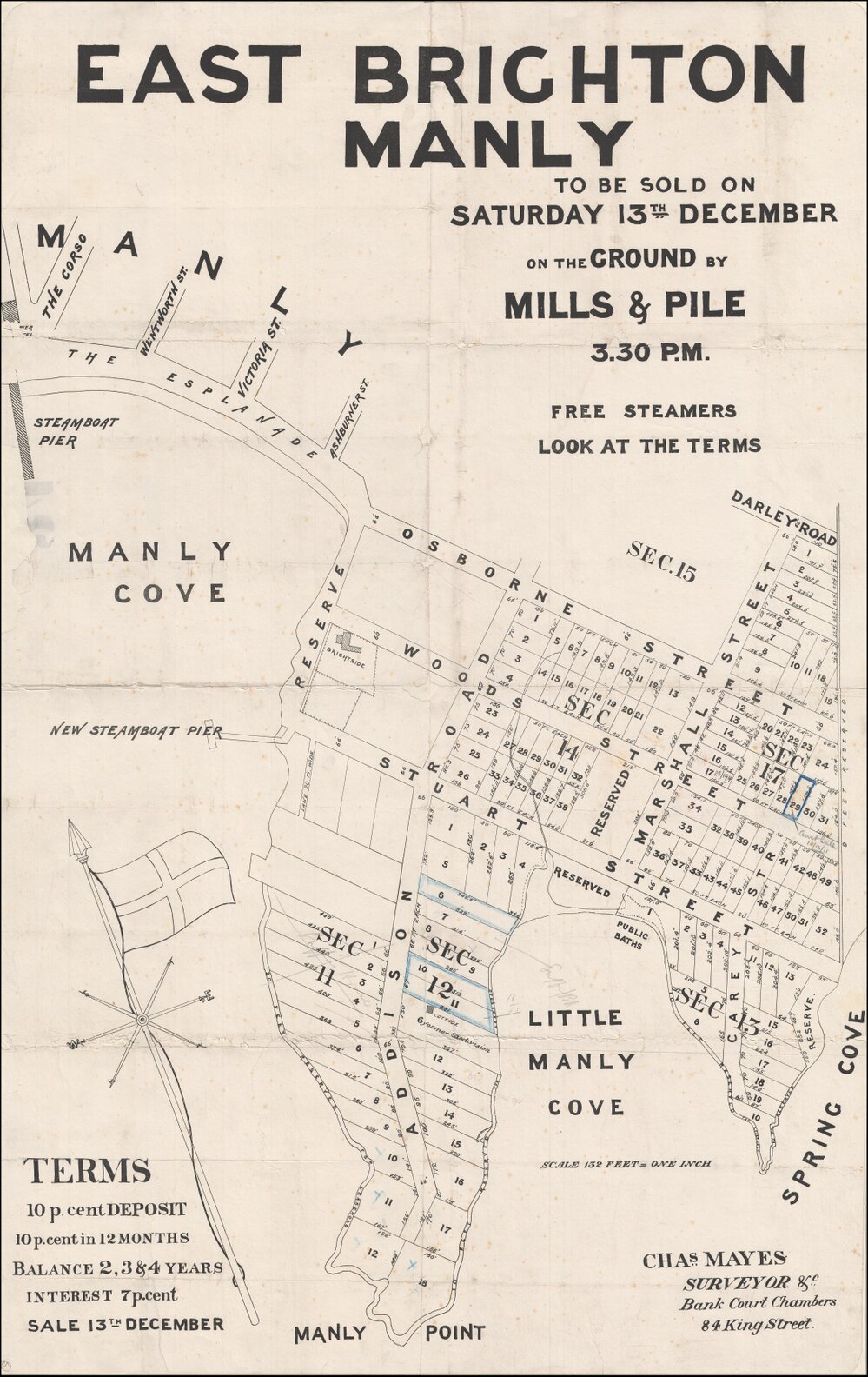 East Brighton, Manly, 13 December 1880: Subdivision Plan