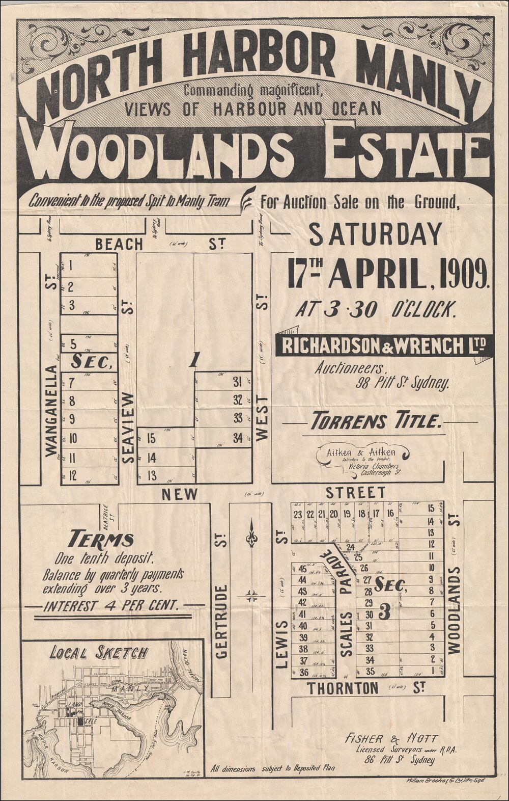 Woodlands Estate, Balgowlah, 1909: Subdivision Plan