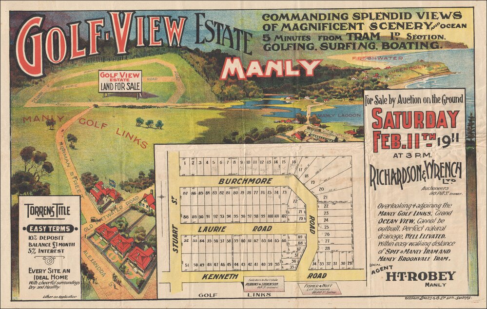 Golf View Estate, Manly Vale, 1911: Subdivision Plan