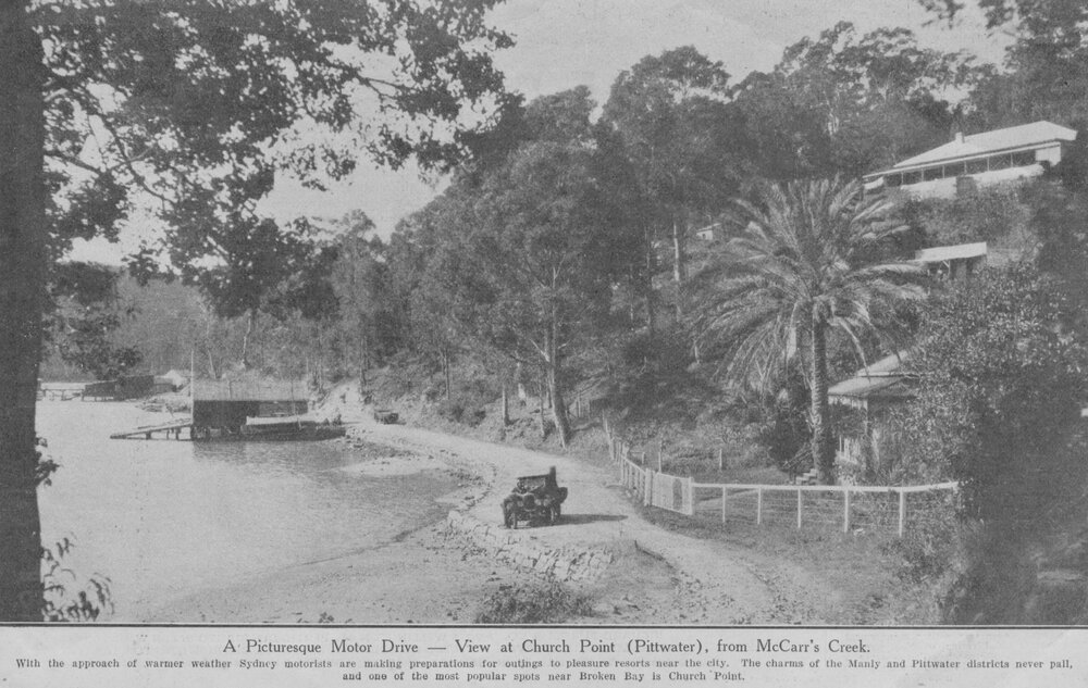 A Picturesque Motor Drive, Church Point, Pittwater.
