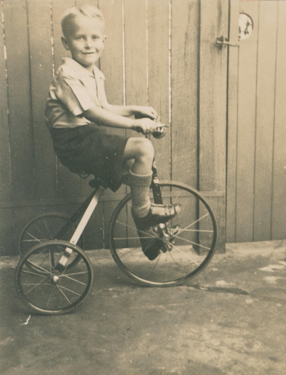 Ken Carter on his Tricycle, Manly.