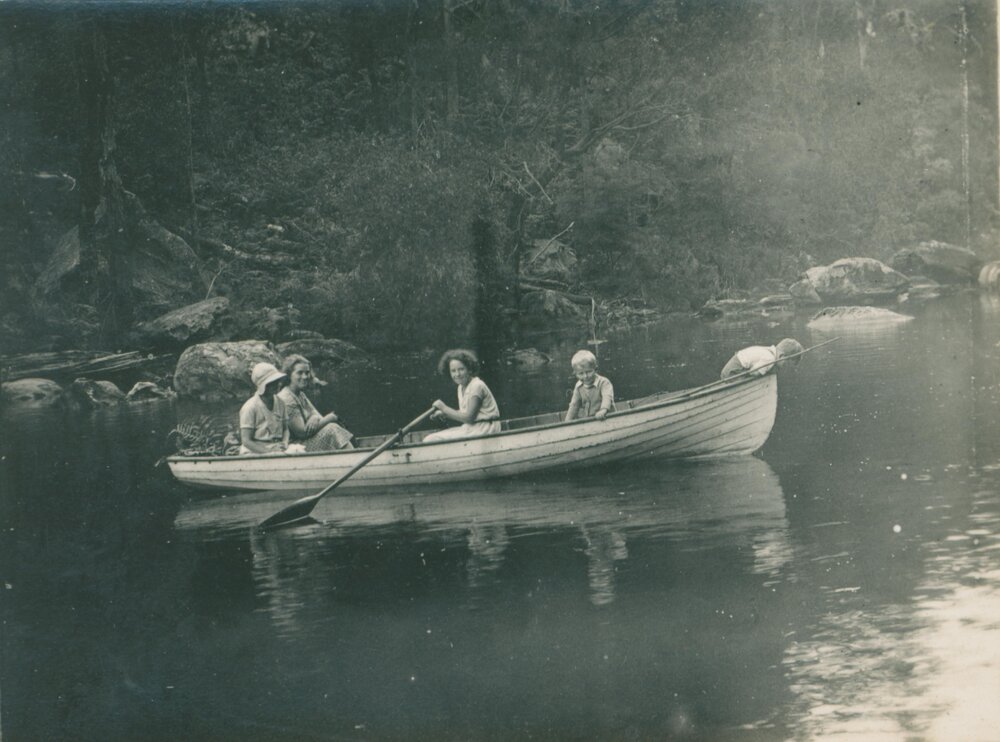 Ken Carter in Row Boat, McCarrs Creek.