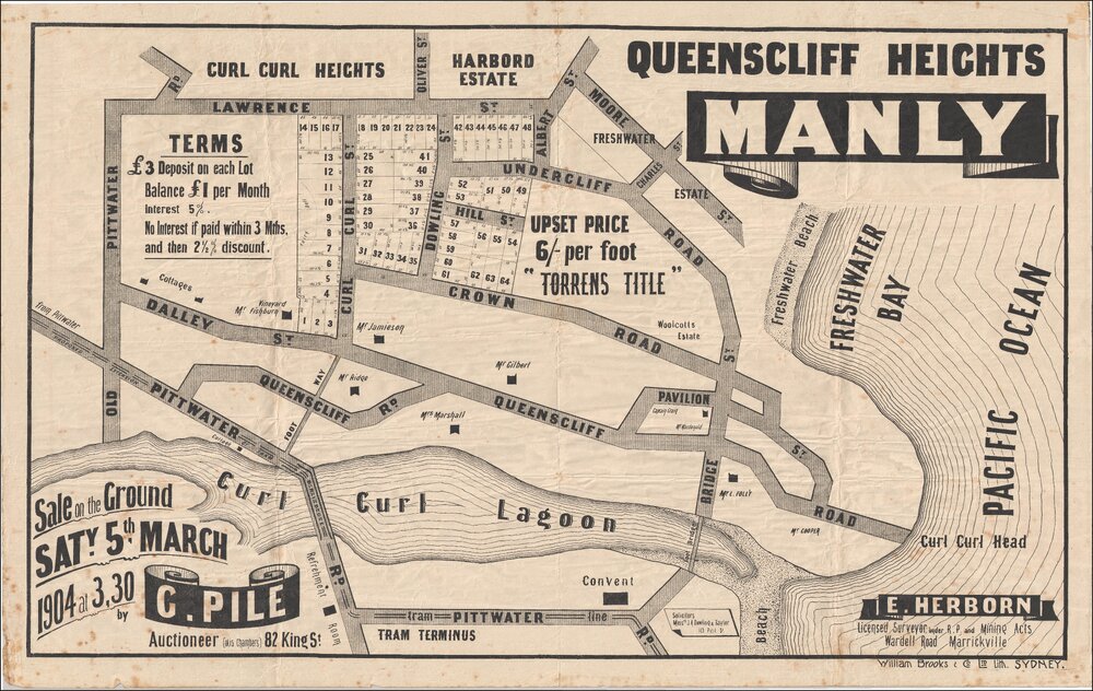 Queenscliff Heights, Manly, 1904: Subdivision Plan