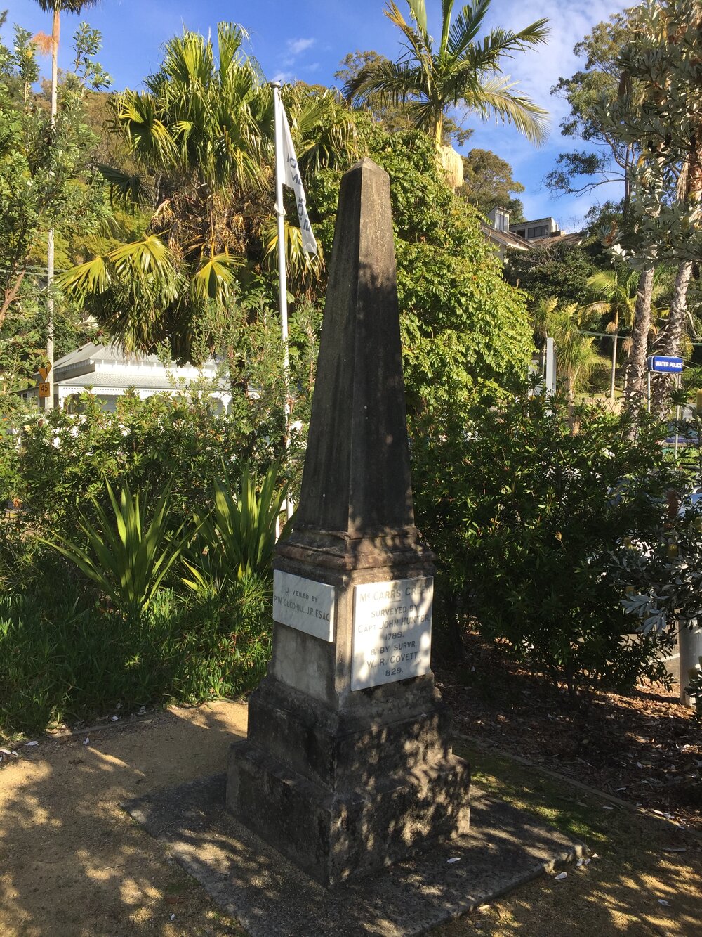 Memorial Obelisk Rostrevor Reserve, Church Point.