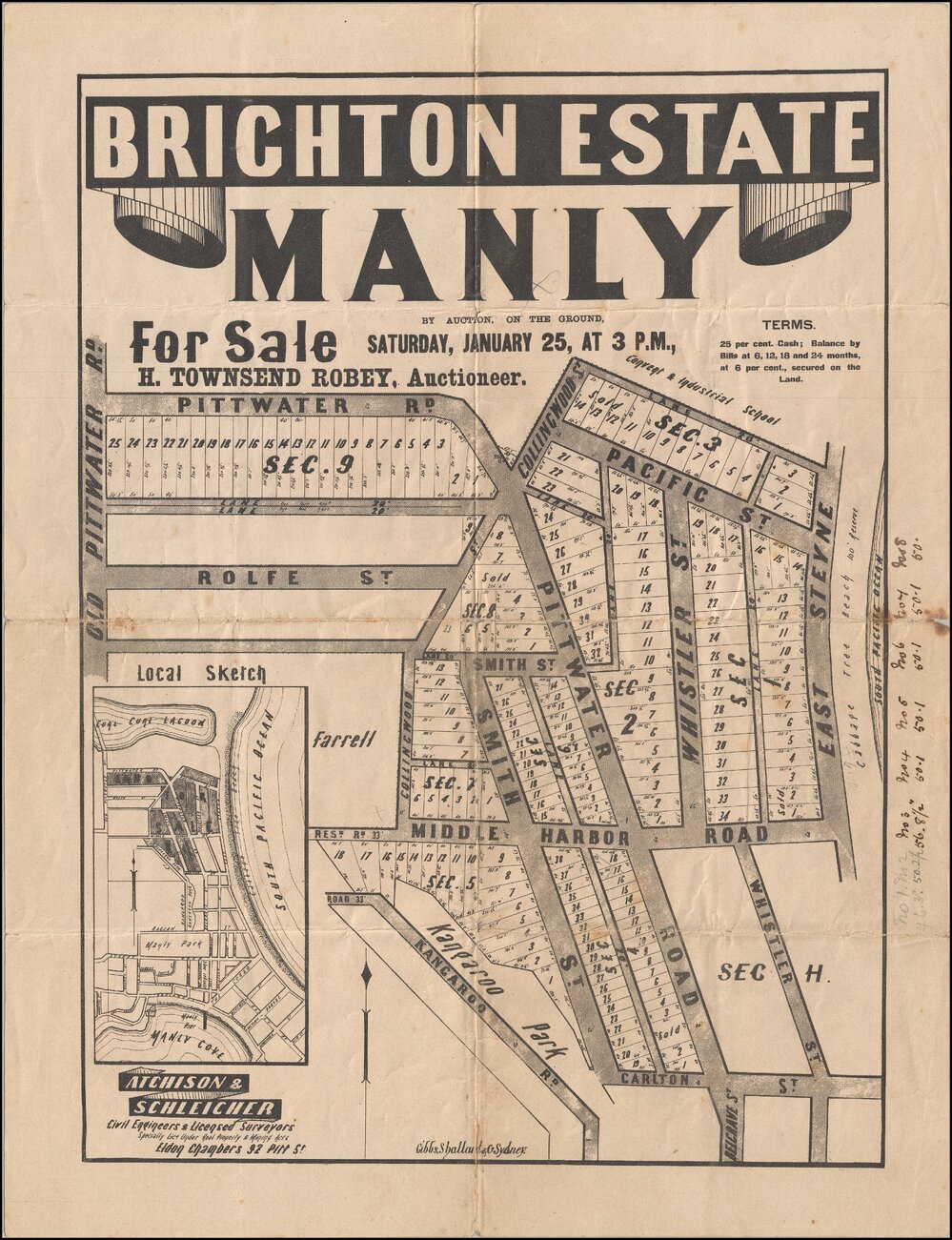 Brighton Estate, Manly, 1890: Subdivision Plan