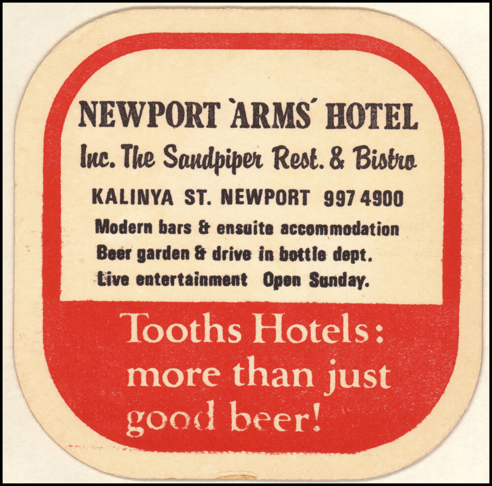 Drink coaster from Newport Arms Hotel