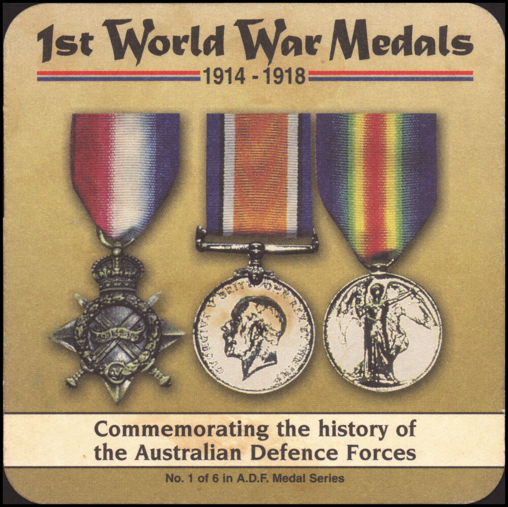 Drink coaster from Collaroy Services Beach Club, 1 of 6, 1st World War Medals