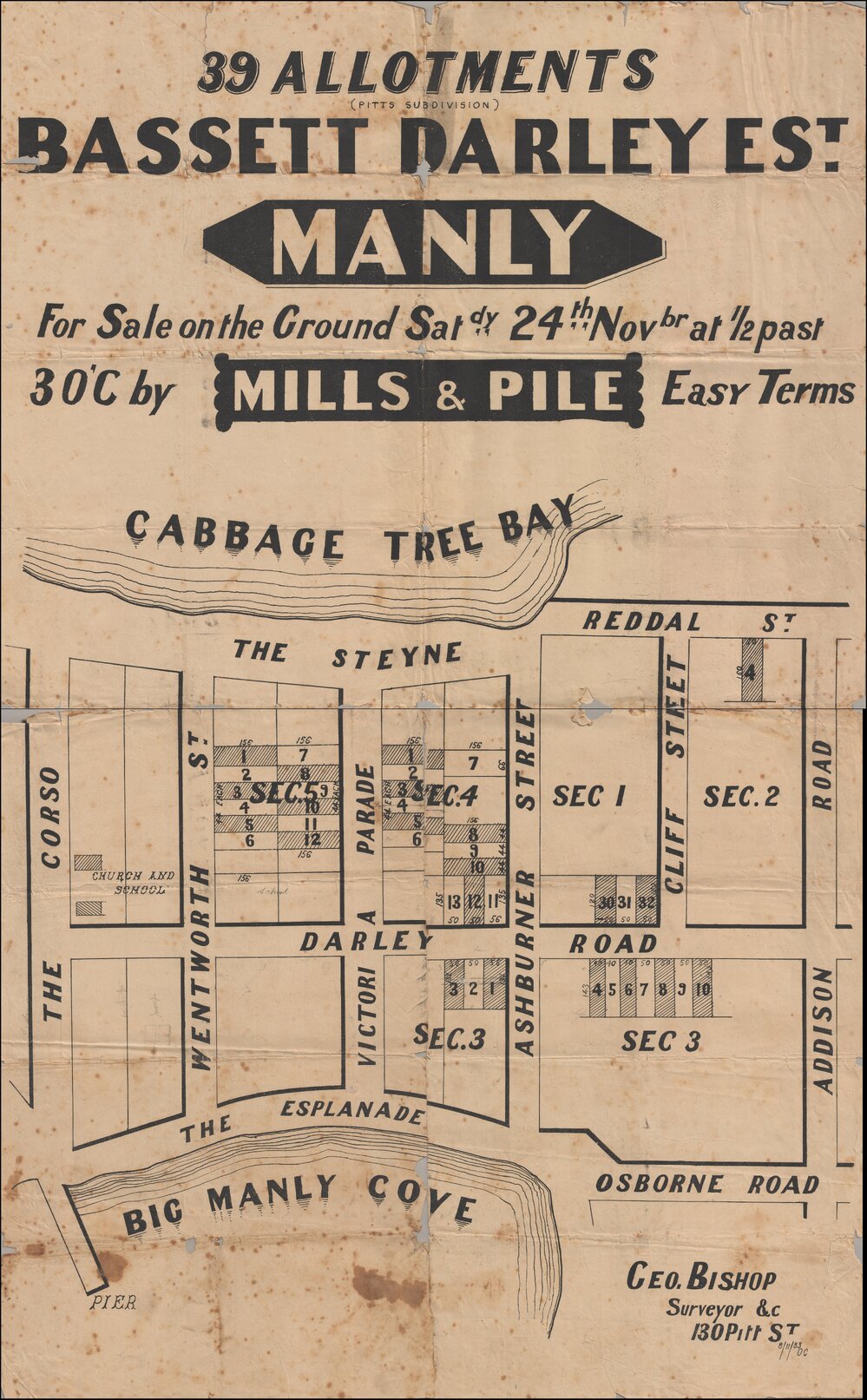 Bassett Darley Estate, Manly, c1900s: Subdivision Plan