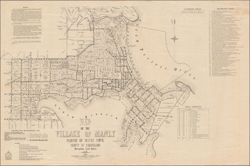 Map of the Village of Manly, Parish of Manly Cove, 1961