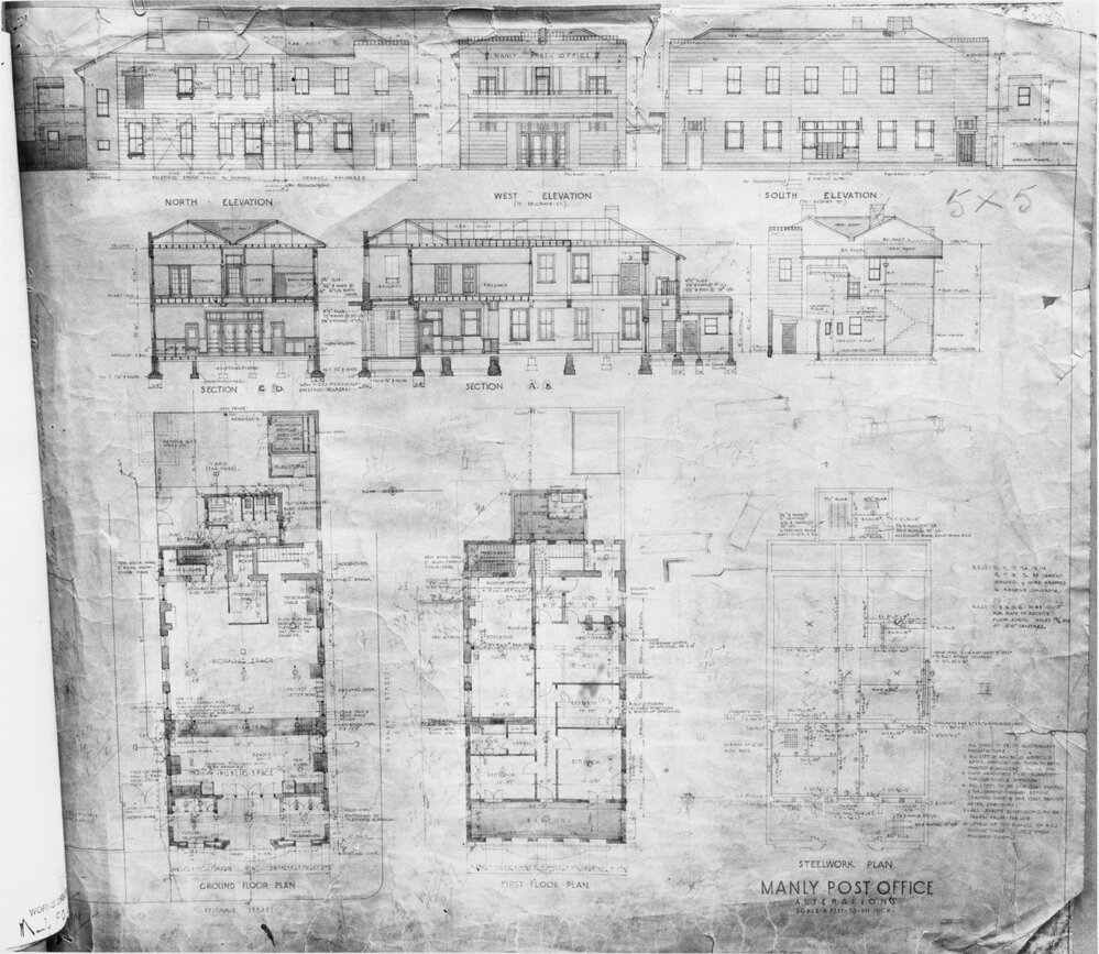 Steelworks Plan for Manly Post Office, Manly, c1922