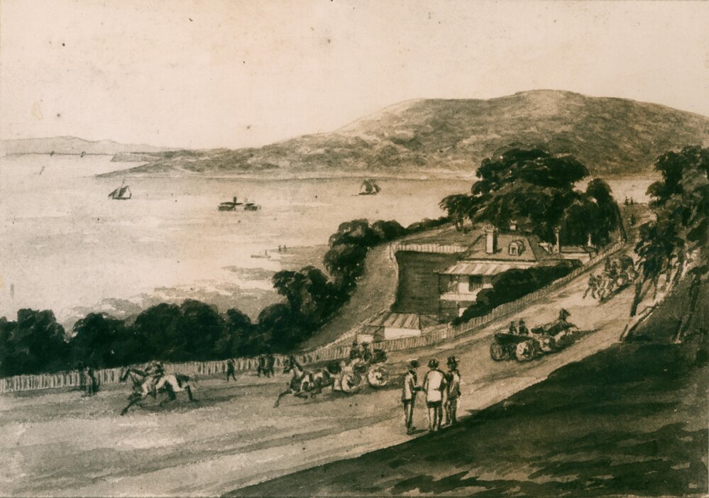 North Harbour overlooking Mr Lawrence's Villa from Fairview, along the Crescent, Manly, c1885